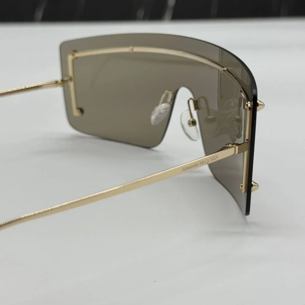 NEW AM0412S 002 ALEXANDER MCQUEEN SHIELD UNISEX SUNGLASSES